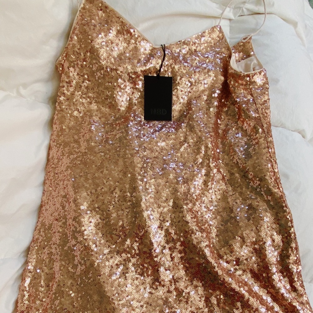 Gold mini dress